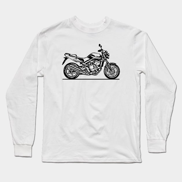 CBF600N Motorcycle Sketch Art Long Sleeve T-Shirt by DemangDesign